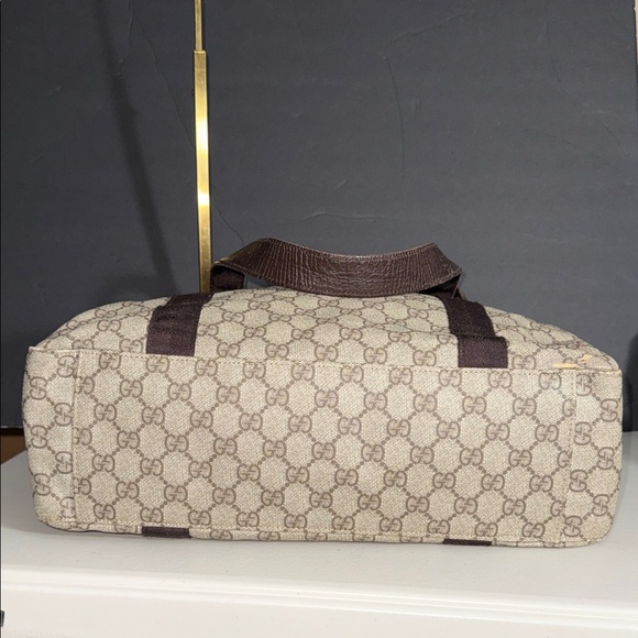 Gucci Supreme Monogram Canvas Tote with Dark Brown Accents PVC - Picture 10 of 17